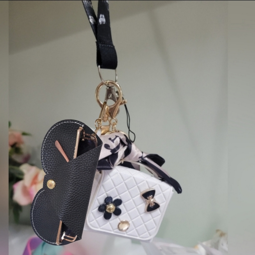 Lanyard For Black and White Pouch Bag, Phone Holder, Keys, Sunglasses++